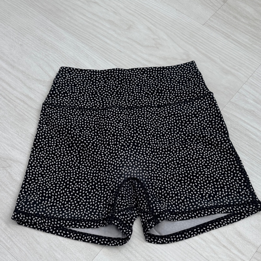 BuffBunny Speckled Black and Cream Athletic Shorts
